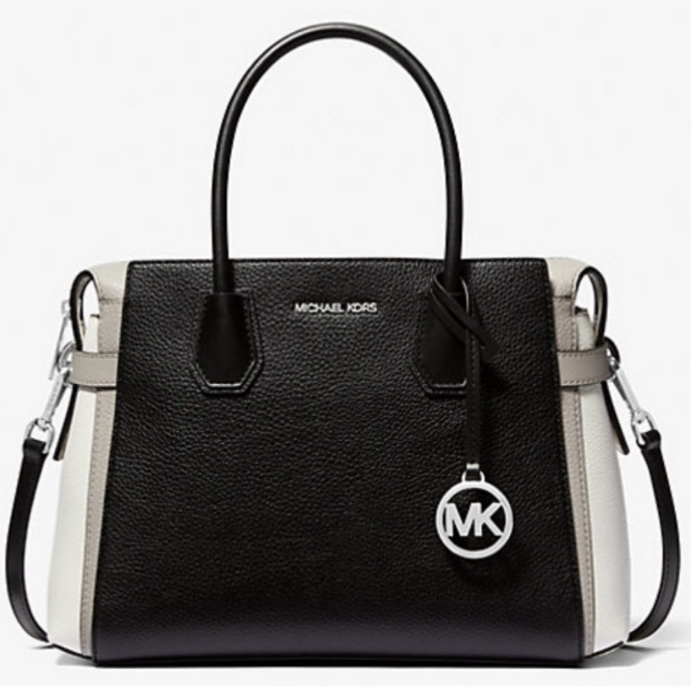 NWT Michael Kors Mercer Medium Color-Block Belted Satchel